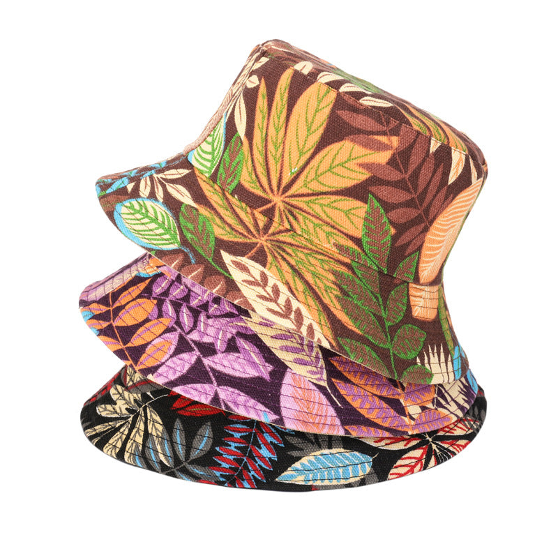 Sombrero tipo pescador de impresión novedosa europea y americana para mujer, sombrero de lona de primavera y verano, sombrero tipo pescador de viaje para playa, doble uso, envío directo