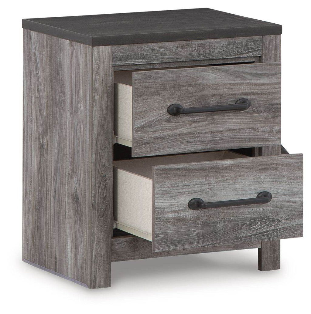 Bronyan - Two Drawer Night Stand - Dark Gray-2