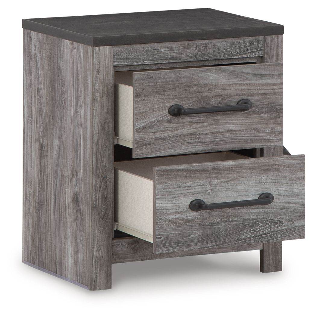 Bronyan - Two Drawer Night Stand - Dark Gray-2