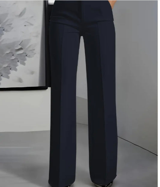 Pantalon minimaliste blanc en polyester pour femme