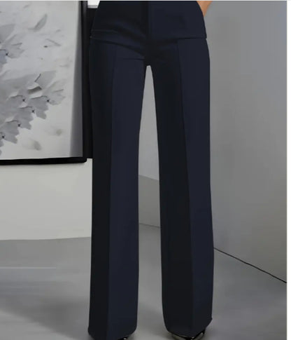 Pantalon minimaliste blanc en polyester pour femme