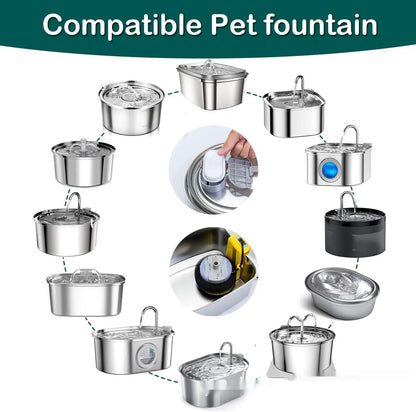 Non-woven fabric pet water dispenser filter element; AdTec multi-piece stainless steel fountain components