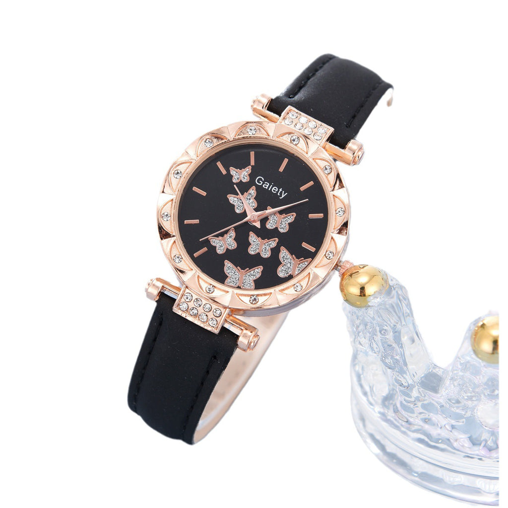 Montre à bracelet numérique simple papillon pour femmes