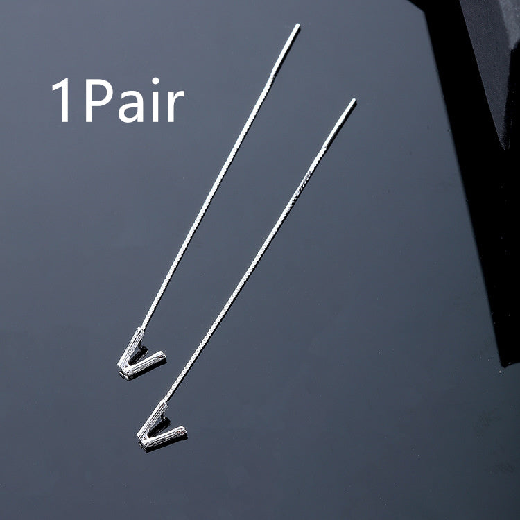 Joyas de moda de plata de ley 925 con 26 letras, pendientes colgantes para mujer, estilo clásico inglés minimalista, pendientes de estudiante, fiesta, regalo de joyería para amigos