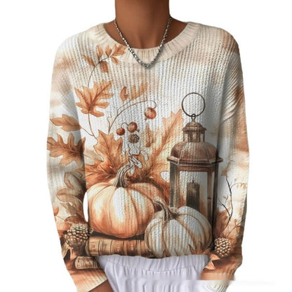 Pull décontracté femme à col rond
