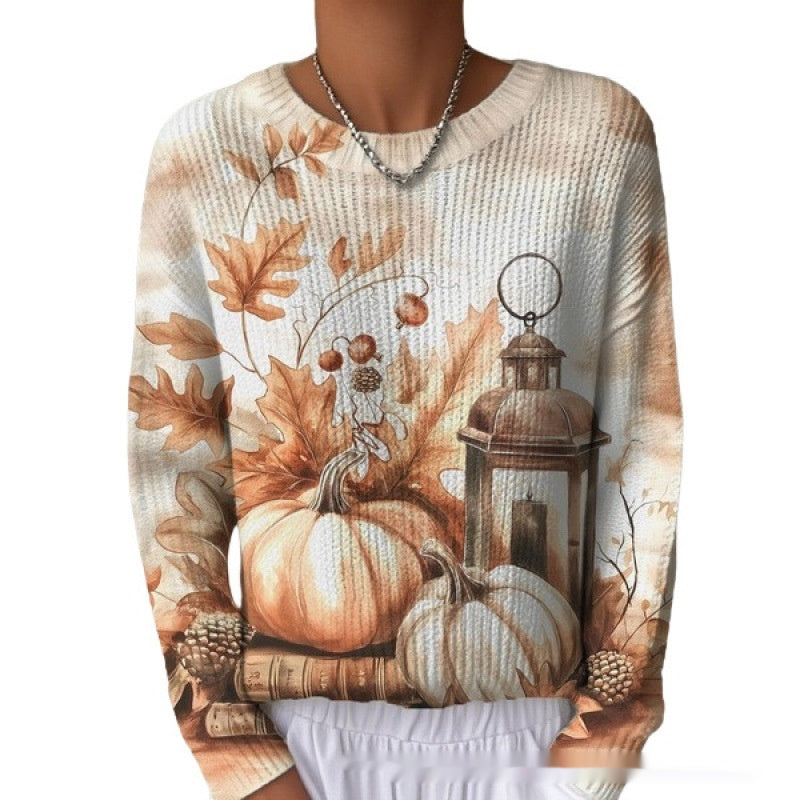 Pull décontracté femme à col rond