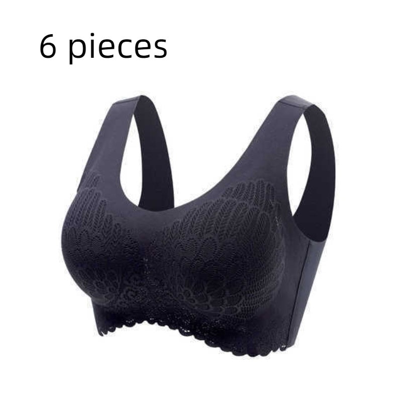 Soutien-gorge de sport en latex thaïlandais naturel 4.0 Angel Wings sans couture une pièce en dentelle pour femme sans armature