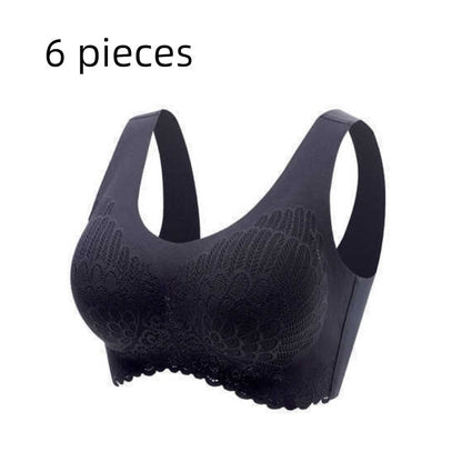 Soutien-gorge de sport en latex thaïlandais naturel 4.0 Angel Wings sans couture une pièce en dentelle pour femme sans armature