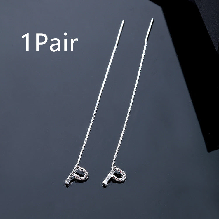 Joyas de moda de plata de ley 925 con 26 letras, pendientes colgantes para mujer, estilo clásico inglés minimalista, pendientes de estudiante, fiesta, regalo de joyería para amigos