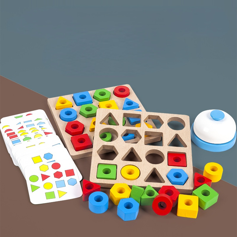 Jouets de société de loisirs avec blocs géométriques à encastrer