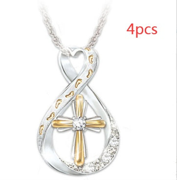 Colgante con diseño de Huellas y Diamantes en Dos Tonos