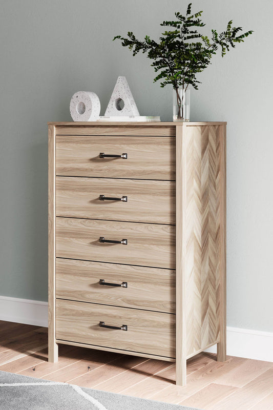 Signature Design by Ashley Batelle 5 Drawer Tan Storage Chest-1