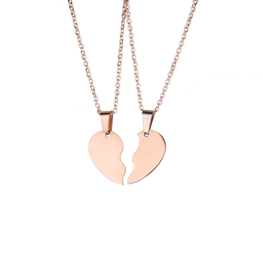 Parure de colliers puzzle pour amoureux en acier inoxydable