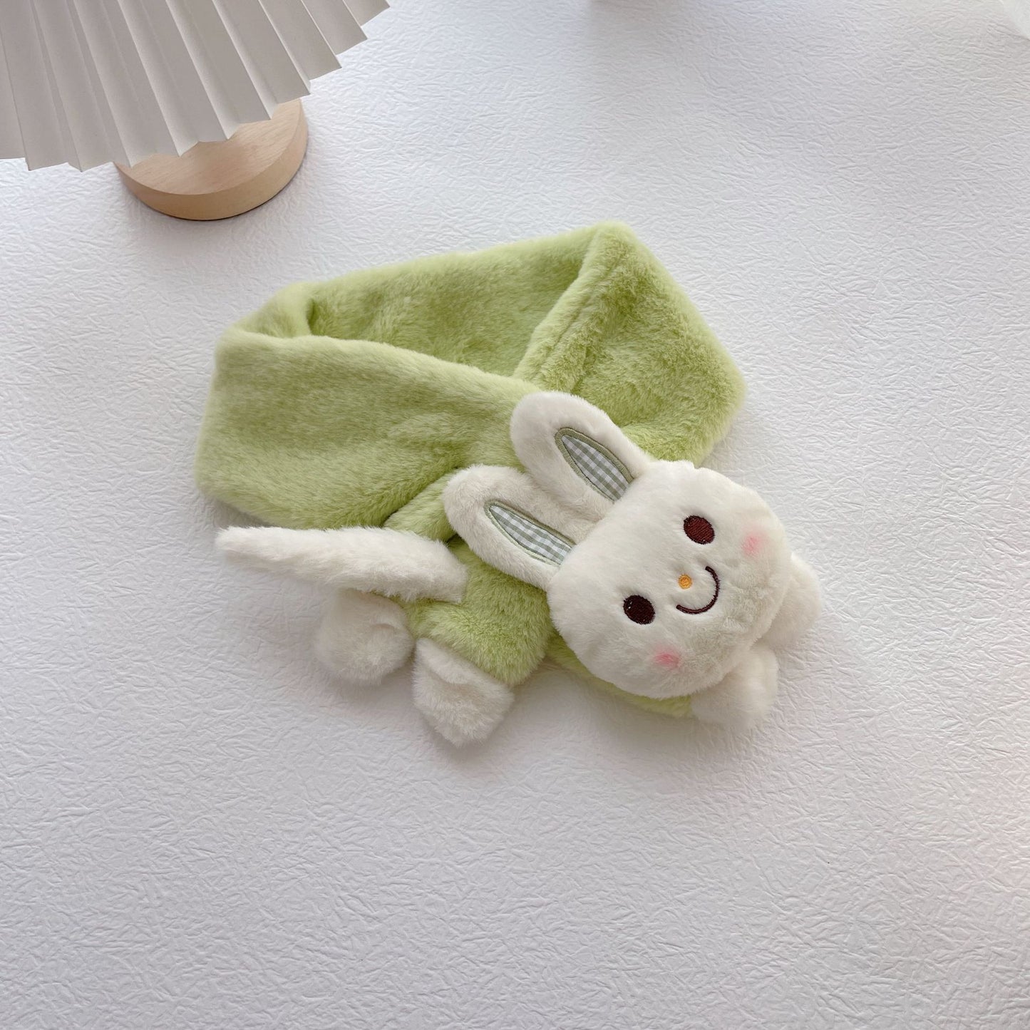 Écharpe croisée lapin en peluche chaude pour enfants