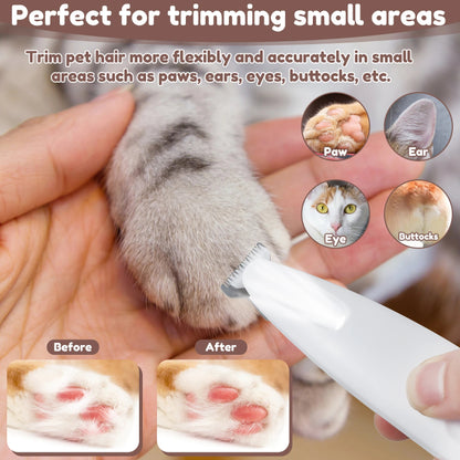 Recortador de patas para perros con luz LED, totalmente impermeable, con pantalla LED, cuchilla ancha