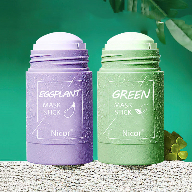 Masque Nettoyant au Thé Vert en Stick Purifiant Contrôle Sébum Anti-Acné Blanchissant Masque aux Algues Soin de la Peau