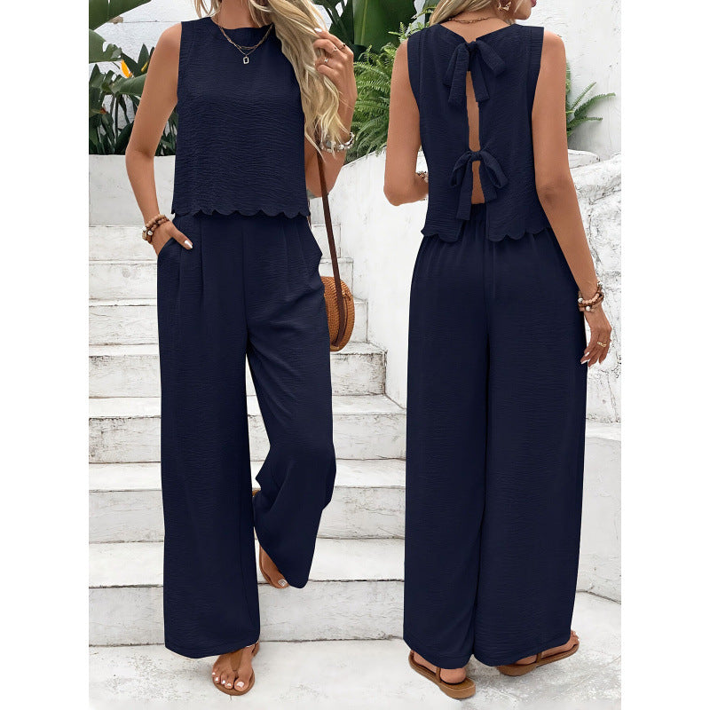 Ensemble Gilet Sans Manches Décontracté et Pantalon Décontracté, Haut Sans Manches et Pantalon Décontracté pour Femme – Vêtements d'Été pour Femme