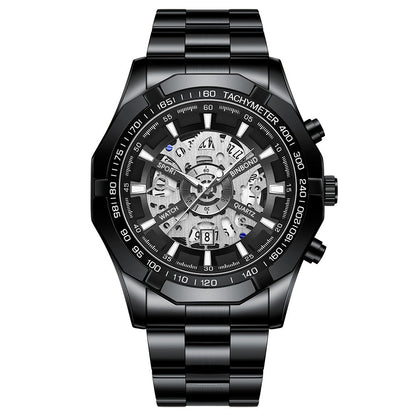 Montre Homme Étanchéité Lumineuse Squelette Décontractée Affaires