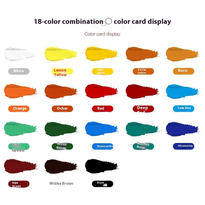 Kit de peinture au propylène 12 ml imperméable pour débutants Peinture pour enfants Peinture à l'huile de 12, 18, 24, 36 couleurs