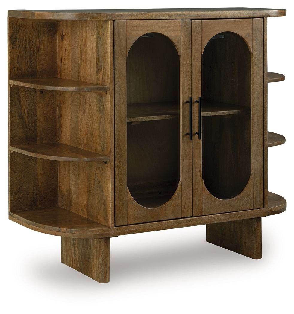 Signature Design by Ashley Niall Light Brown Accent Cabinet Mid Century Style Storage-0