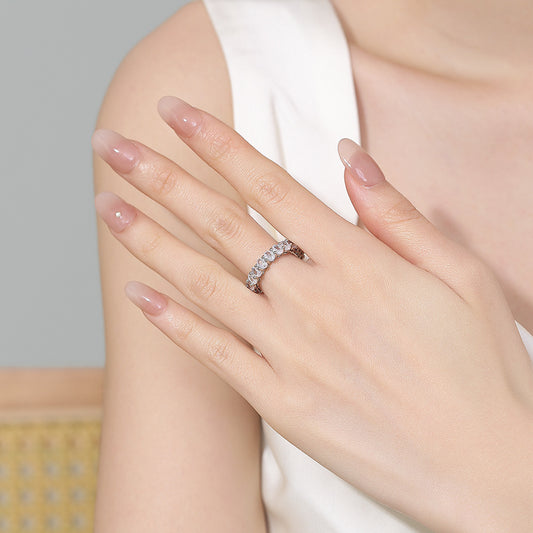 Bague empilable en argent sterling en forme d'œuf avec étoiles pour femmes