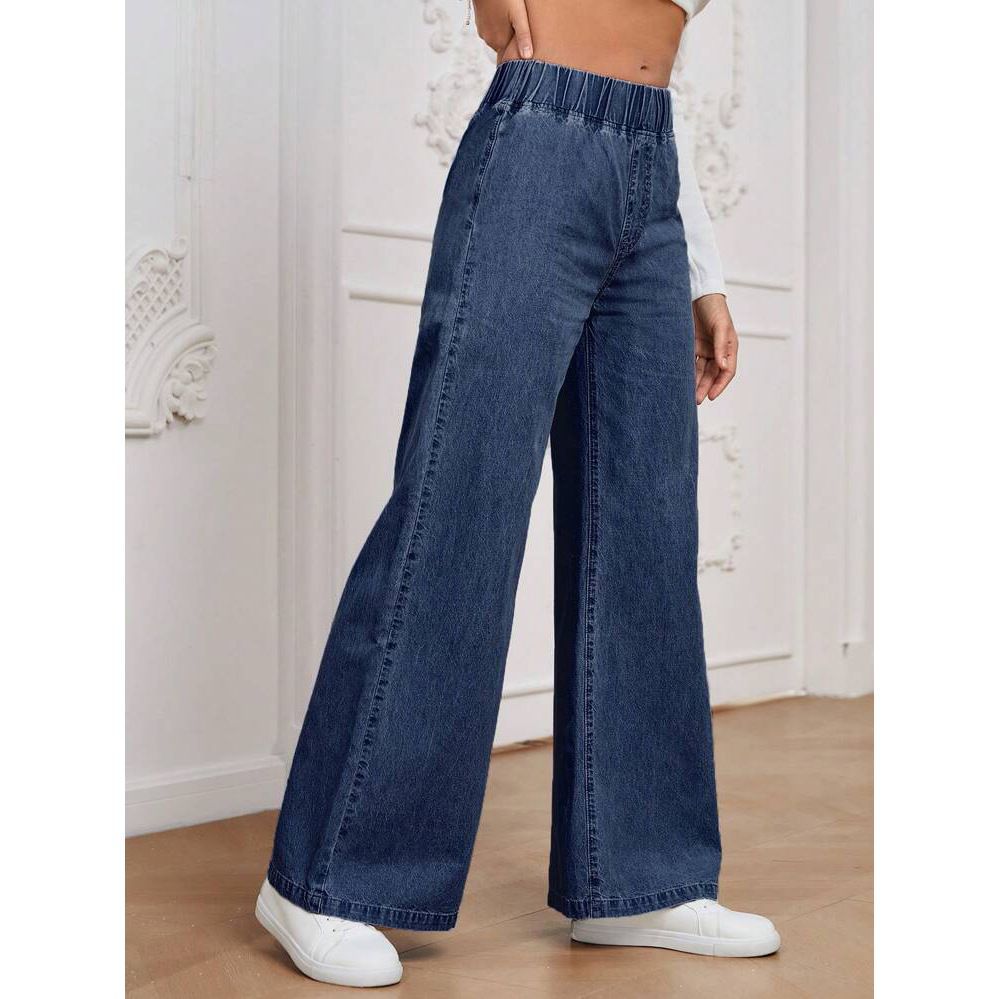 Jean large Droit Mode Décontracté Pantalon Droit Femme Confortable Style Urbain