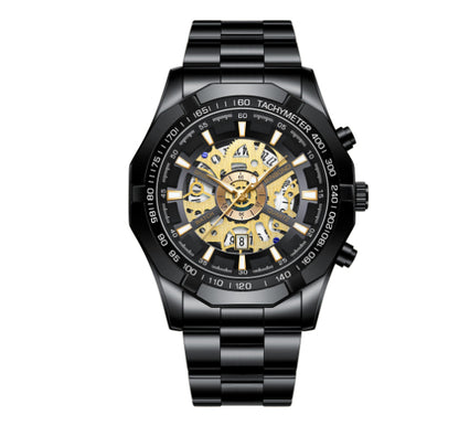 Montre Homme Étanchéité Lumineuse Squelette Décontractée Affaires