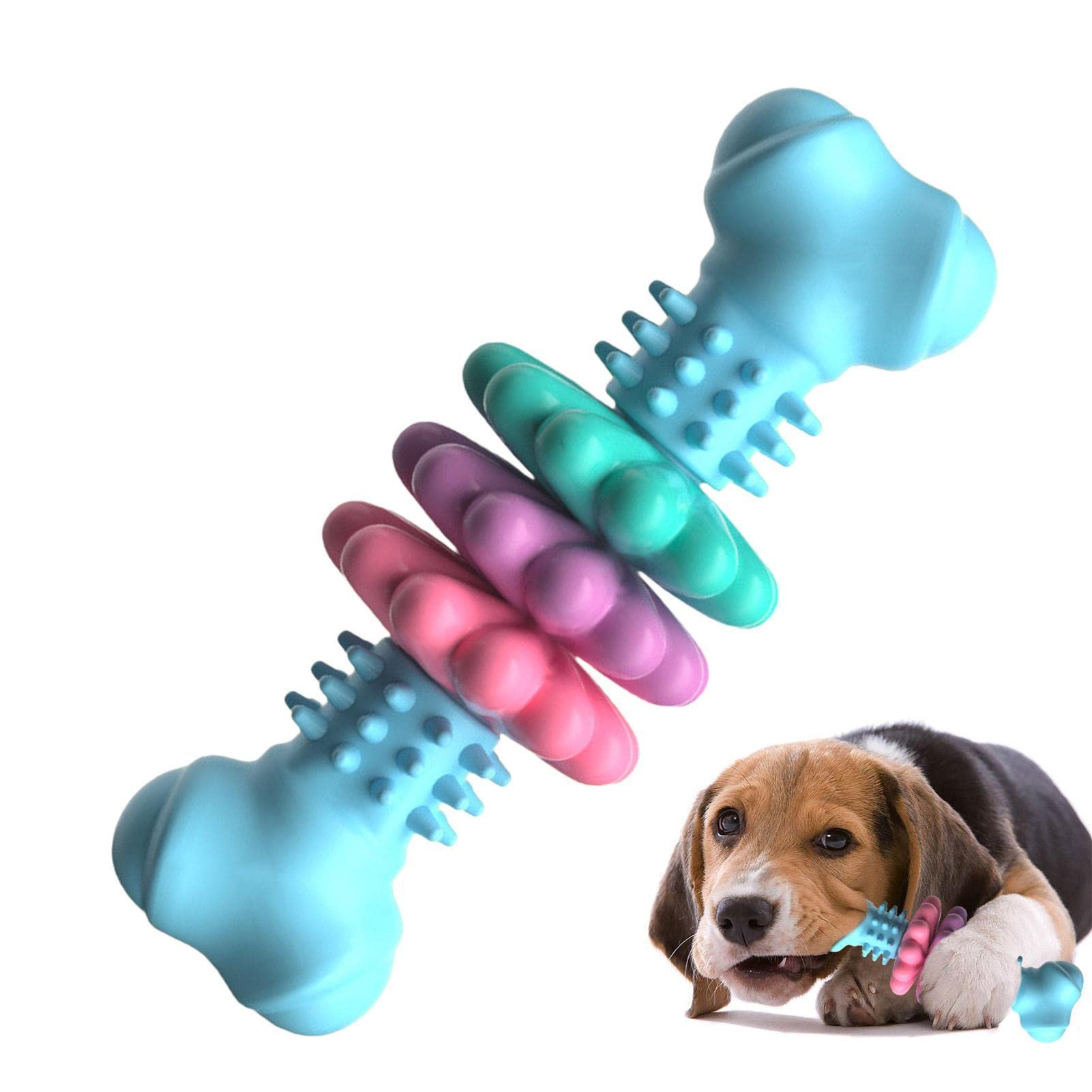Juguete masticable para perros, tipo hueso, juguetes para limpiar los dientes de perros, juguete masticable de hueso TPR indestructible resistente a mordeduras, juguetes para la dentición, productos para mascotas