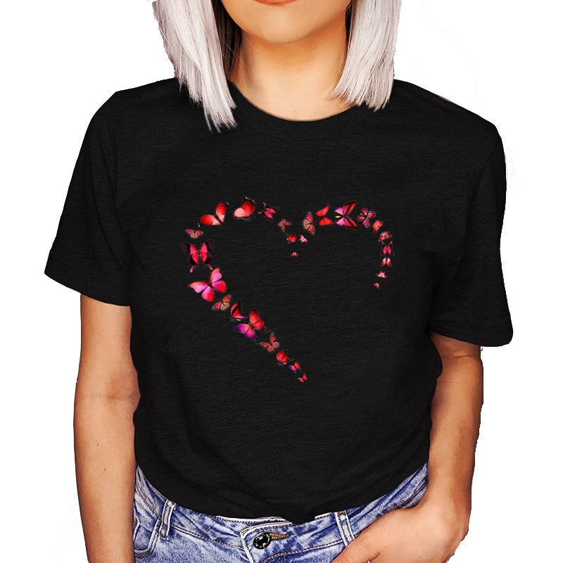 Camiseta de manga corta holgada para mujer, talla grande