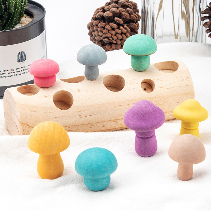 Jeu de simulation cueillette de champignons jouets en bois d'éveil