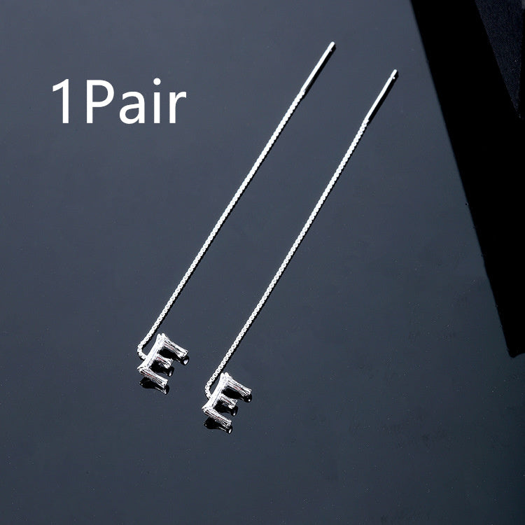 Joyas de moda de plata de ley 925 con 26 letras, pendientes colgantes para mujer, estilo clásico inglés minimalista, pendientes de estudiante, fiesta, regalo de joyería para amigos