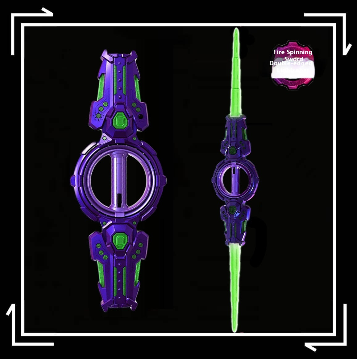 Fire Spinning Sword Double Blade Telescopic War Bearing Rotating Cool Luminous Toy