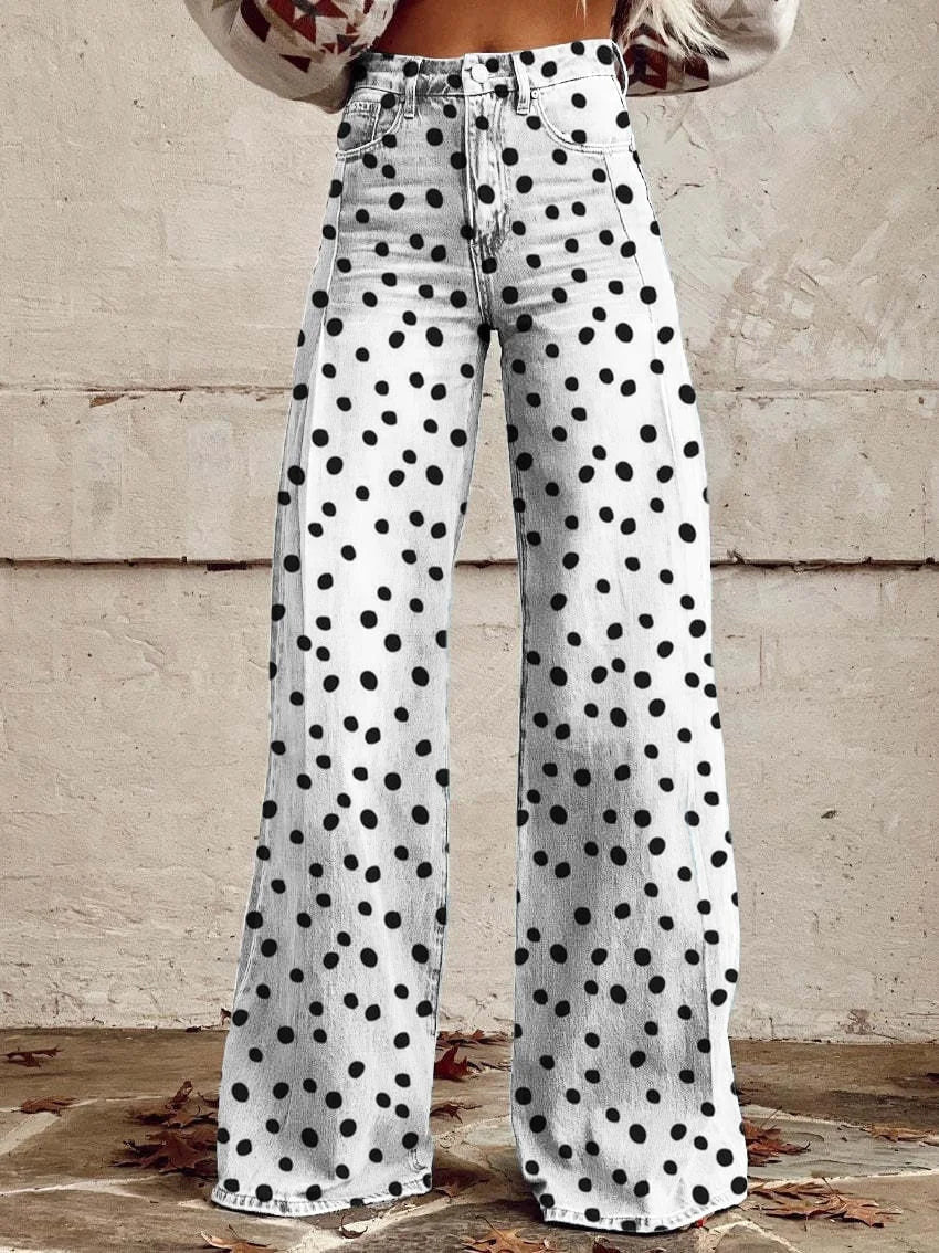 Pantalones casuales de mezclilla de talla grande para mujer europea y americana