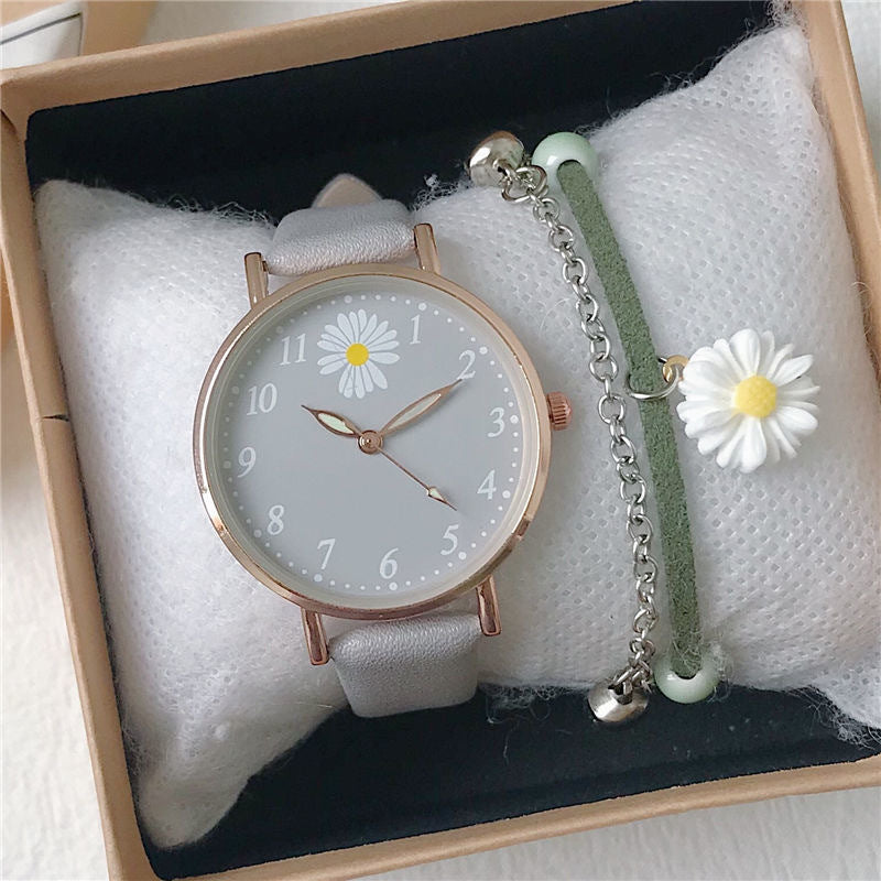 Conjunto de reloj de cuarzo lindo de moda para niñas, estilo versátil