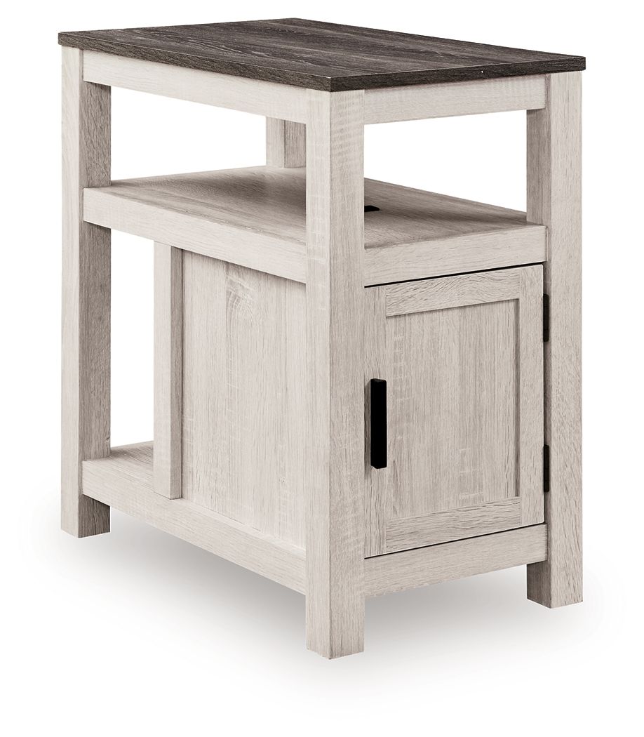 Signature Design by Ashley Fendenmore Chair Side End Table with USB Ports and Storage Brown Two-Tone Finish-2