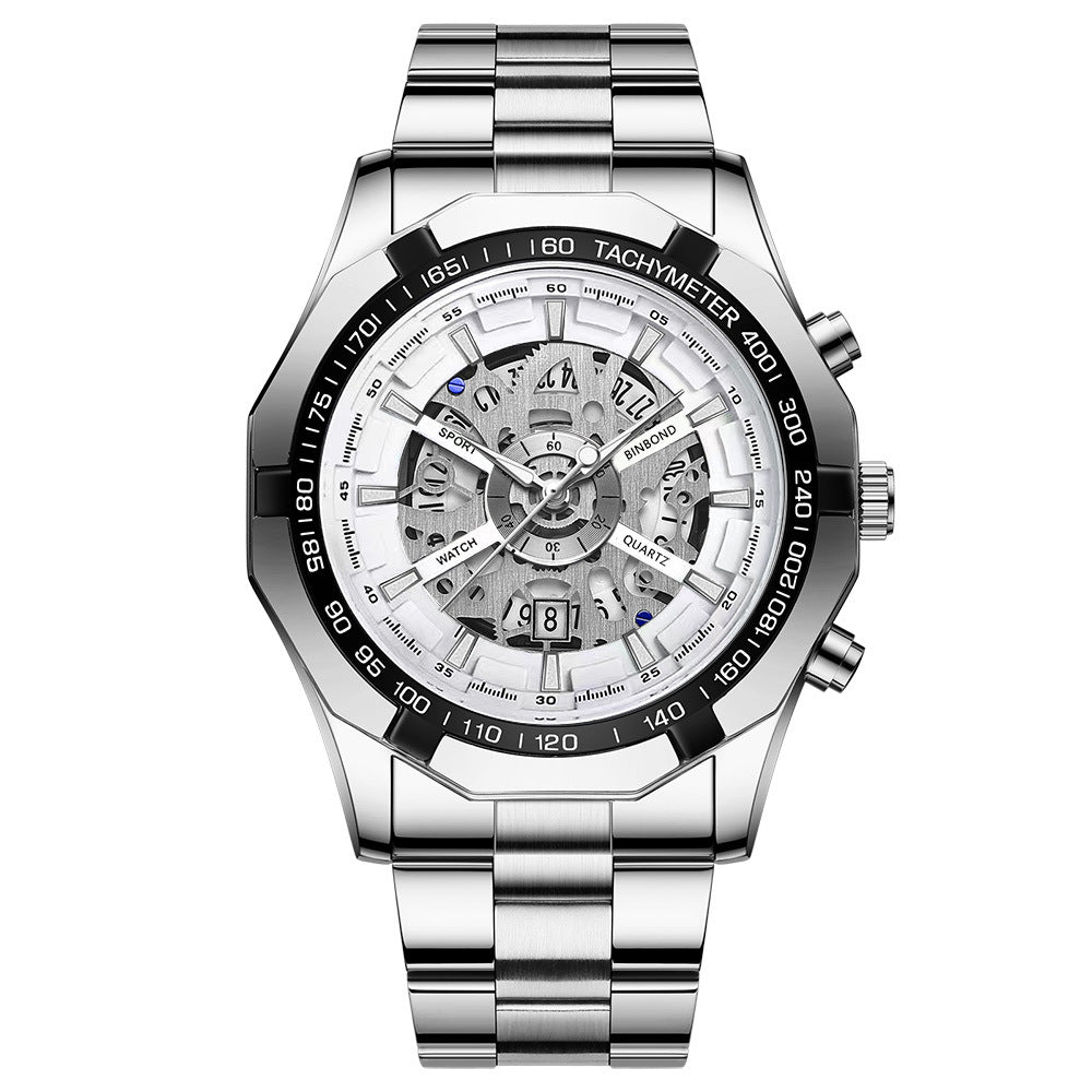 Montre Homme Étanchéité Lumineuse Squelette Décontractée Affaires