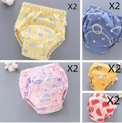 Pantalones de entrenamiento lavables para bebé, cubierta de pañal de gasa de 6 capas