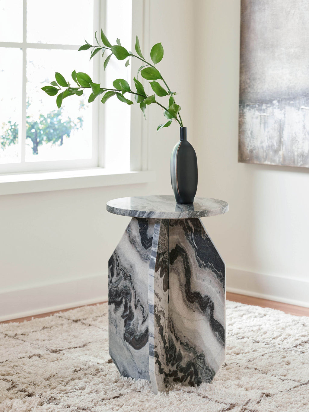 Wrenlane - Accent Table - Black / White / Taupe-1