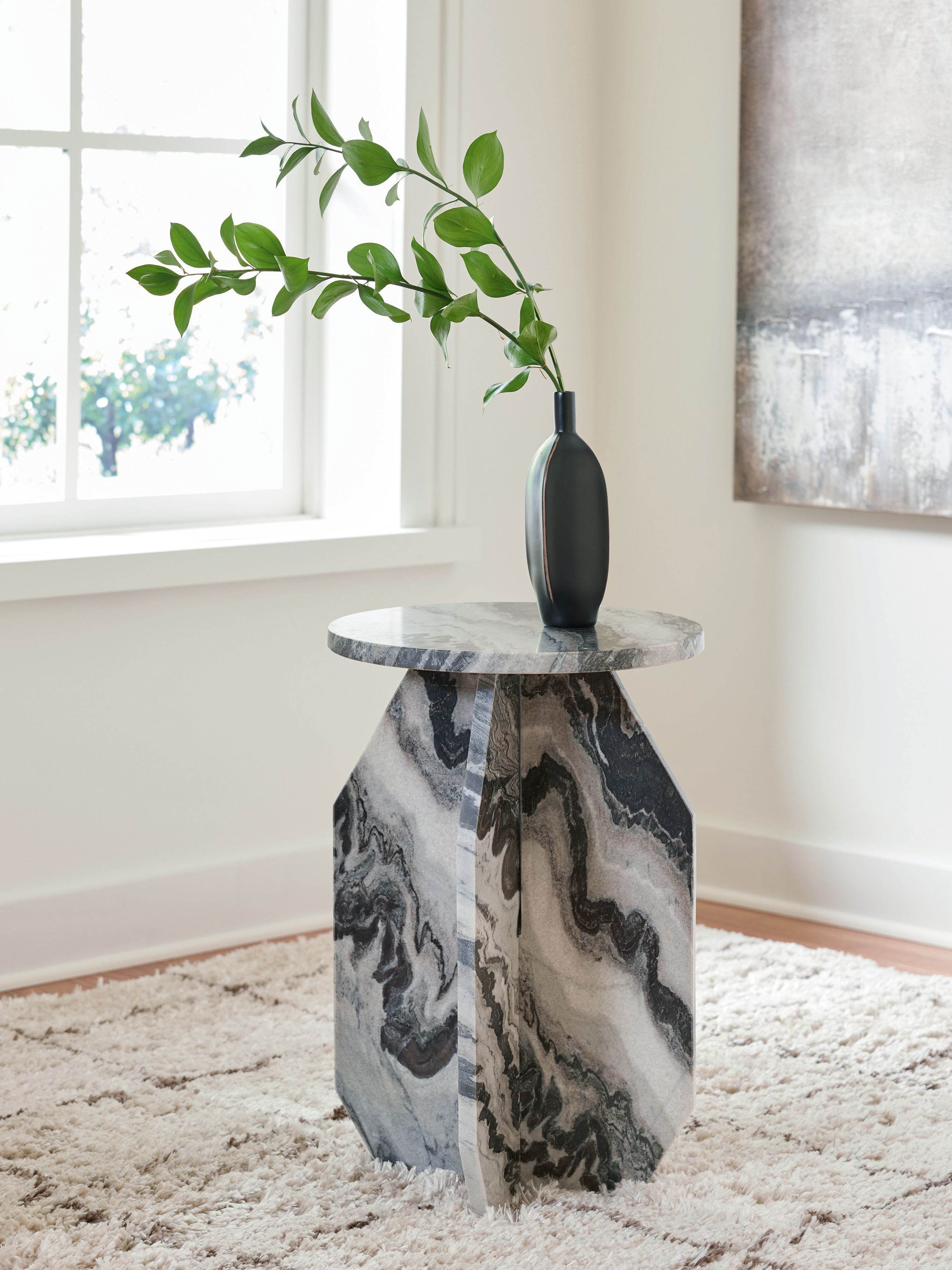Wrenlane - Accent Table - Black / White / Taupe-1