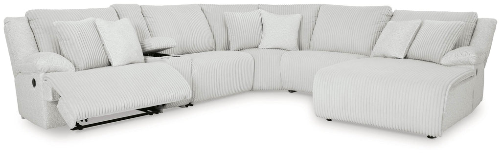 Top Tier - 6-Piece Reclining Sectional With Raf Chaise - Fabric - Alloy-2