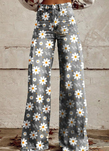 Pantalones casuales de mezclilla de talla grande para mujer europea y americana