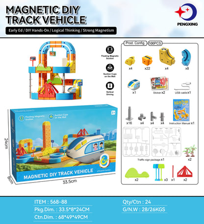 Jouet de construction de piste de lévitation magnétique électrique pour enfants