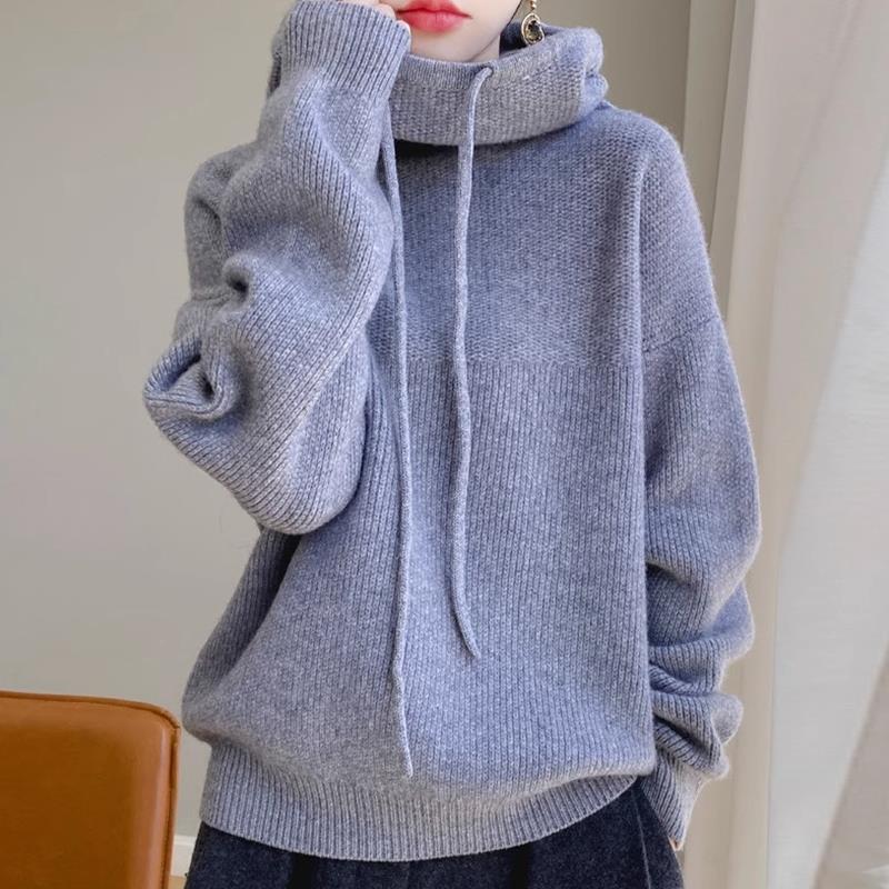 Pull épais décontracté pour femme, modèle polyvalent à manches longues, chaud pour l'automne et l'hiver