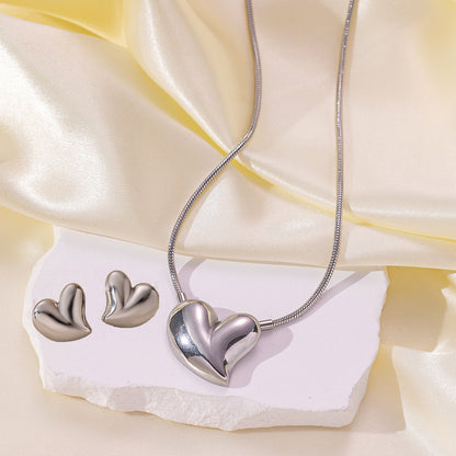 Boucles d'oreilles Collier en acier inoxydable Ensemble de bijoux pour femmes