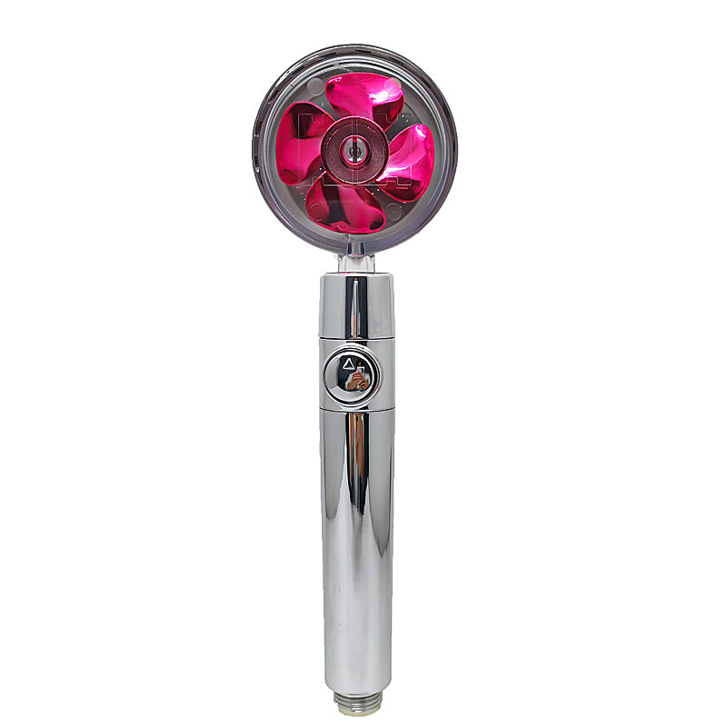 Cabezal de Ducha con Ahorro de Agua, Flujo Giratorio 360 Grados con Pequeño Ventilador, Boquilla Rociadora de Alta Presión de Lluvia de ABS, Accesorios de Baño