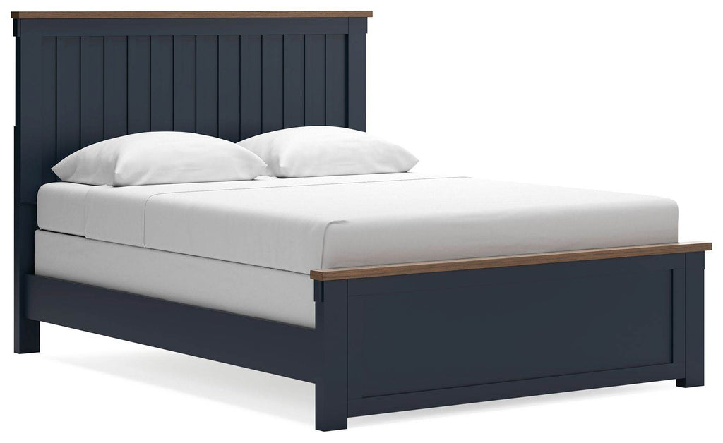 Signature Ashley Landocken Queen Panel Bed Brown Blue-0