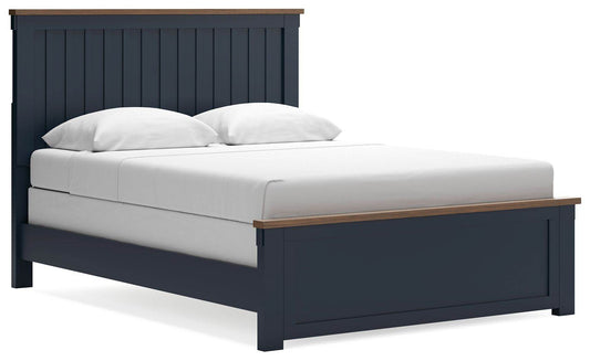 Signature Ashley Landocken Queen Panel Bed Brown Blue-0