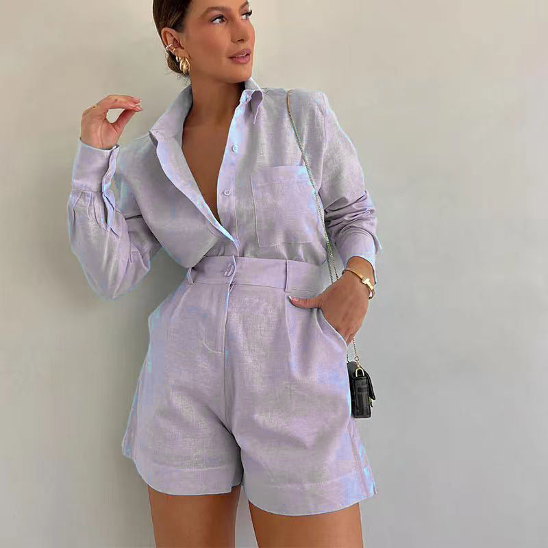 Ensemble de Costume Court et Manches Longues pour Femme