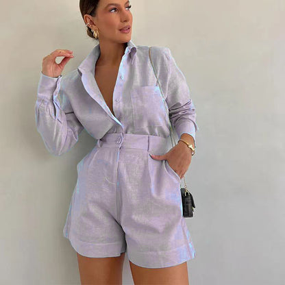 Ensemble de Costume Court et Manches Longues pour Femme