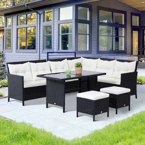 6pcs Garden Rattan Sofa Sets Wicker Furniture  Set Outdoor